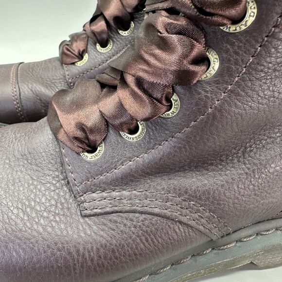 Dr Martens Aimilie Women’s Sz 8 Union Jack Flag Combat Fold Down Boots Oxblood - Picture 5 of 11